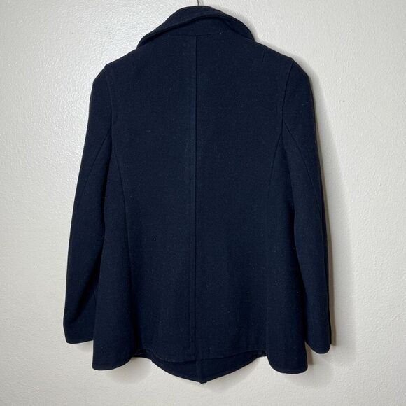 Polo Jeans Co. Ralph Lauren Pea Coat Women's Medium Black Double breasted Wool - Picture 8 of 10